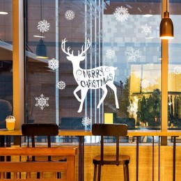 DIY nieve blanca Navidad pared pegatinas ventana cristal calcomanías de Festival murales de Santa año nuevo adornos navideños pa