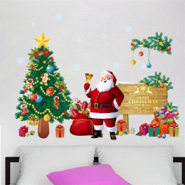 Diy Feliz Navidad pegatinas de pared decoración regalos de Santa Claus árbol ventana pegatinas de pared de vinilo extraíbles peg