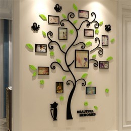 Etiqueta engomada del árbol 3D álbum de fotos de acrílico para adhesivo de árbol para pared pegatinas decorativas decoración del