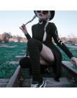 Vestidos con estampado de Luna gótica Grunge cuello alto manga larga Mini vestido de moda diseño inferior Split negro oscuro Str