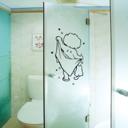 Ducha pegatinas para puerta de vidrio niños baño pared pegatinas lindo impermeable extraíble para decoración de baño de bebé peg