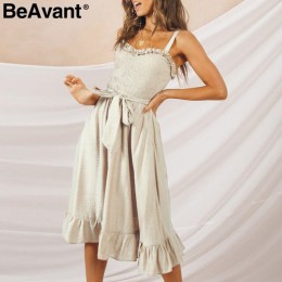 Vestido plisado de algodón con pliegues elegante BeAvant para mujer vestido de verano de cintura alta con pliegues rosa con tira