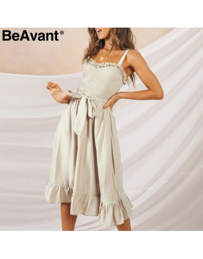 Vestido plisado de algodón con pliegues elegante BeAvant para mujer vestido de verano de cintura alta con pliegues rosa con tira