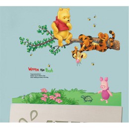 Baby Bear Cartoon DIY pegatinas de pared para niños habitación Decaor 3d ventana oso Winnie Pooh calcomanías de pared para niños