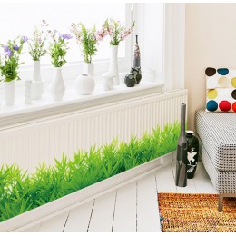 * 3D fresca hierba verde zócalo pegatinas Pared de PVC rodapié niños habitación dormitorio baño cocina dormitorio balcón decorac