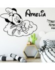 Personalizado personalizado nombre Minnie Mouse vinilo pegatinas decoración para la pared de la habitación de los bebés decoraci