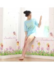 Verde hierba mariposa flor rodamiento pegatinas de pared sala de estar dormitorio baño zócalo pegatinas artísticas de vinilo DIY