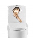 Gato vivo 3D roto adhesivo para interruptor de pared baño Baño Kicthen calcomanías decorativas divertidos animales decoración ca