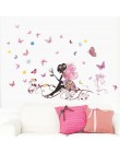 Hermosa chica mariposa flor arte pegatina para la pared para decoración del hogar DIY personalidad Mural habitación infantil dec