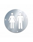 Mujer y hombre signo de baño espejo pegatina de pared 3D extraíble pegatinas para espejo de baño para casa Hotel Puerta de cuart
