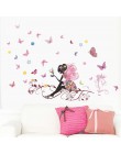Flor Hada Rosa colorido árbol rama mariposa hogar pegatina de chicas para pared mujeres dormitorio diy niños habitación guarderí