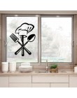 Creativo cuchillo tenedor chef sombrero pegatina de pared para cocina restaurante decoración Mural calcomanías papel pintado dec