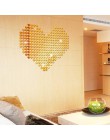 100 Uds 3D amor espejo efecto para pared con forma de corazón pegatina decoración del hogar arte DIY