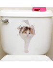 Gato lindo 3D aplastado adhesivos para interruptor de pared baño Baño Kicthen calcomanías decorativas divertidos animales decora