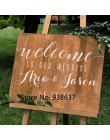 Etiqueta de la pared del vinilo Simple para la boda personalizada boda signo de bienvenida fecha nombres DIY boda Junta pegatina