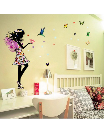 Envío Gratis hermosa mariposa elfo arte pegatina de pared para niños habitaciones hogar fondo para decoración pared calcomanía b