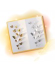 12 Uds calcomanías de pared de mariposas en 3D con corte de flores acrílico Fansy pegatina de mariposa espejo DIY decoración de 