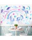 Pegatinas de pared de unicornio para habitaciones de niños dormitorio sala de estar pegatinas de pared decorativas para niños pe