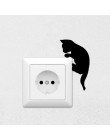 Caliente 6x10cm negro adhesivo de gato para pared interruptor película extraíble PVC interruptor pegatina para sala de estar