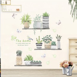 Jardín planta bonsái Flor Mariposa pegatinas de pared decoración del hogar sala de estar cocina pvc adhesivos para pared DIY dec