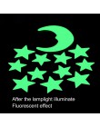 12 unids/set estrellas Luna brillan en la oscuridad calcomanía fluorescente pegatinas de pared decoración del hogar