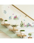 Colorido primavera flor pared pegatinas TV Fondo sofá decoración aves voladoras mariposa pegatina pared 3d jardín boda decoració