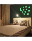12 unids/set estrellas Luna brillan en la oscuridad calcomanía fluorescente pegatinas de pared decoración del hogar