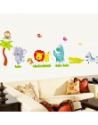 % Dibujos animados de animales salvajes de la selva DIY 3D vintage papel pintado vinilo pegatinas de pared para niños habitacion