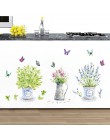 DIY pegatinas de pared decoración del hogar maceta Flor Mariposa cocina ventana vidrio baño calcomanías impermeable envío gratis
