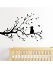 1 pieza nuevo calificada pegatinas de pared gato en rama larga de árbol adhesivos de pared animales gatos arte calcomanía niños 