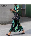 Vestido largo de verano de 2019 VONDA para mujer vestido Maxi Vintage con estampado Floral manga larga Vestido de playa suelto t