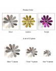 12 unids/set nuevo 3D espejo flor pared adhesivos de plata y oro púrpura fiesta boda decoración para decoraciones del hogar pega