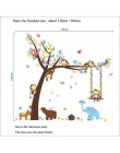 Bosque adhesivos de pared de animales mono oso árbol para niños habitación niños pared calcomanía guardería póster decoración pa