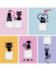 DIY creativo gato negro amor dibujos animados removible interruptor pegatinas PVC pared pegatina vinilo calcomanía decoración de