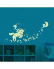 Pegatinas de pared unicornio que brillan en la oscuridad unicornio estrellas cuento de hadas pegatinas de pared para DIY niños n