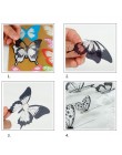 18 piezas negro y blanco 3d efecto cristal mariposas pared pegatina hermosa mariposa para niños habitación pared calcomanías dec
