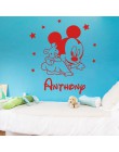Nombre personalizado de Mickey Mouse Minnie etiqueta de la pared calcomanías de vinilo pegatinas para niños habitación niños dec