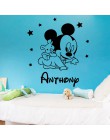 Nombre personalizado de Mickey Mouse Minnie etiqueta de la pared calcomanías de vinilo pegatinas para niños habitación niños dec