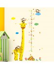 Envío Gratis dibujos animados medidos pegatinas de pared para las habitaciones de los niños jirafa Tabla de altura del mono pega