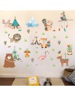 Pegatinas de pared de animales divertidos indios para niños habitaciones decoración del hogar dibujos animados búho León oso zor