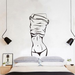 Chica Sexy pegatina de pared creativa sala de estar dormitorio decoración arte mural calcomanías papel pintado decoración del ho