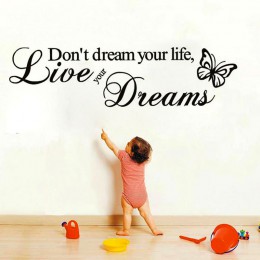 ZOOYOO no sueño tu vida arte vinilo pared pegatinas de calcomanías de pared casa decoración Live Your Dreams