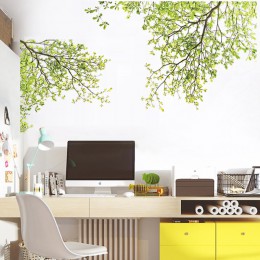 Árbol Verde rama pegatina de la pared vinilo sala de estar pegatinas de la pared decoración de la pared del hogar cartel vinilos