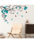 J3 gran mariposa, flores, enredadera de vinilo extraíble pegatinas de pared árbol pared calcomanías arte Mural habitación dormit