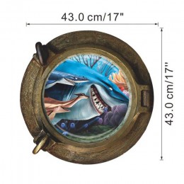 Pegatinas de pared de ojo de buey submarino vívido 3d para niños habitaciones decoración sealife coral tiburón peces adhesivos c