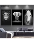 Lienzo pintura de animales arte de pared León elefante ciervos carteles de cebra e imprime cuadros de pared para la decoración d
