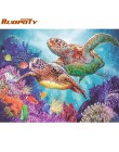 Ruopoty marco tortuga marina DIY pintura por números caligrafía dibujo pintura acrílica por números Kit decoración para el hogar