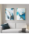 Nórdico abstracto color spalsh azul dorado lienzo pintura póster e impresión decoración única pared arte cuadros para sala de es
