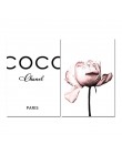 Arte de la pared de la flor de la peonía impresión del Coco cartel del arte de la moda impresiones de la lona del rubor Rosa pin