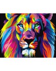Sin marco colorido león animales abstracta paintng by números pared del arte moderno foto de pintura digital de diy para el hoga
